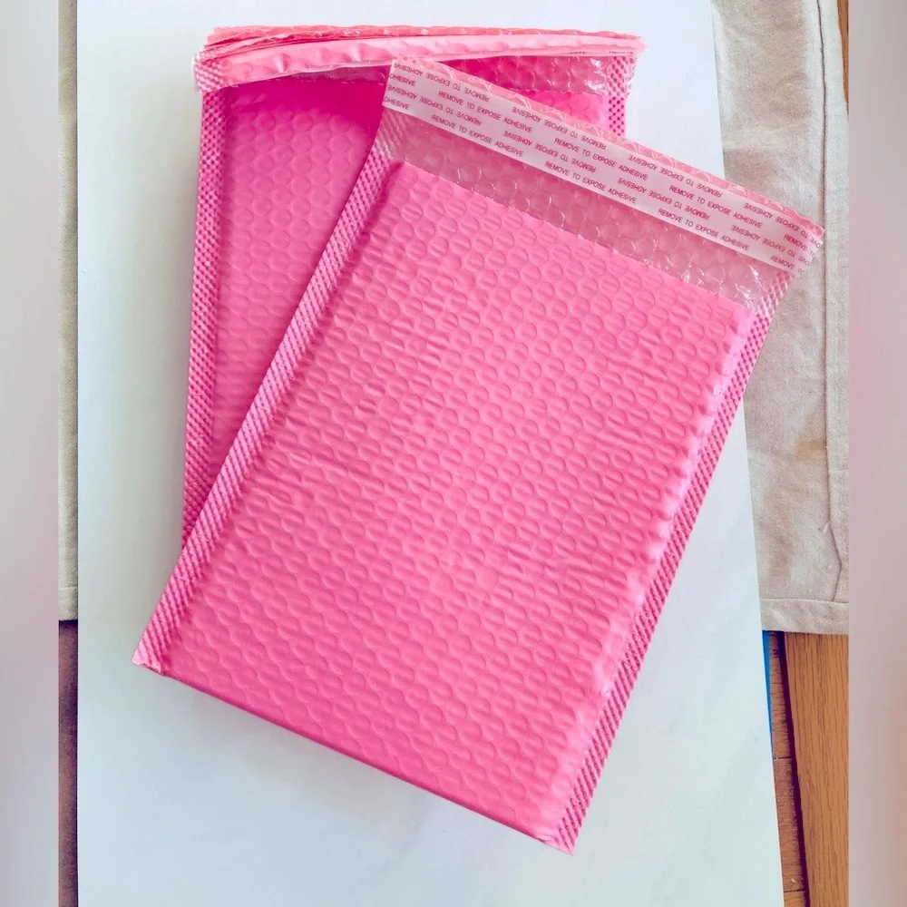 20pcs Pink Poly Bubble Mailer Self Seal Padded Envelopes 7” x 8.75”